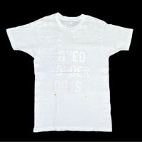 (T-SHIRT) 1970'S～ MADE IN USA UNKNOWN DOUBLE SIDED ENGLISH CHARACTER STICKER T-SHIRT BORO