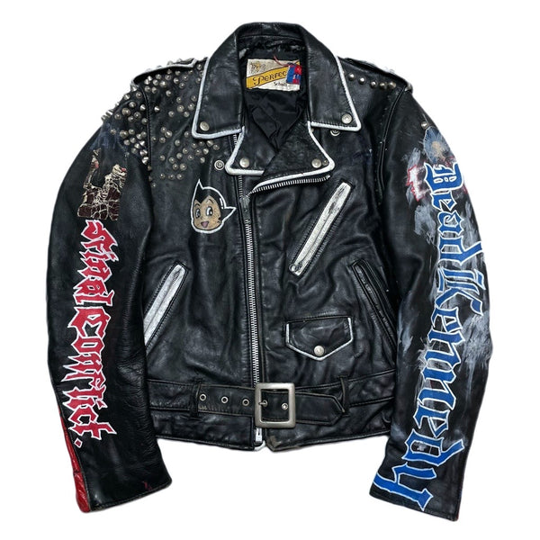 VINTAGE) 1990'S～ MADE IN USA Schott 618 BIKER TAG CRUST PUNK