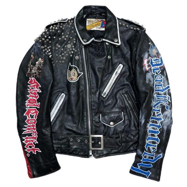 VINTAGE) 1990'S～ MADE IN USA Schott 618 BIKER TAG CRUST PUNK
