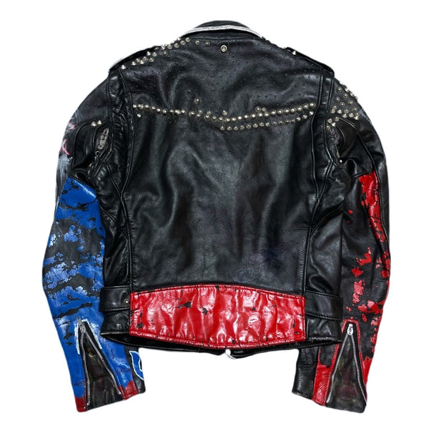 VINTAGE) 1990'S～ MADE IN USA Schott 618 BIKER TAG CRUST PUNK