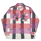(designers) 1998 MADE IN JAPAN GENERAL RESEARCH LATTICE PATTERN LOOP COLLAR BOX LIGHT FLANNEL SHIRT WITH PARASITE POCKET