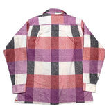 (designers) 1998 MADE IN JAPAN GENERAL RESEARCH LATTICE PATTERN LOOP COLLAR BOX LIGHT FLANNEL SHIRT WITH PARASITE POCKET
