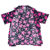 (VINTAGE) 1990'S～ OTC FLAMINGO PATTERN TOTAL PATTERN PRINT RAYON SHORT SLEEVE LOOP COLLAR BOX SHIRT
