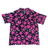 (VINTAGE) 1990'S～ OTC FLAMINGO PATTERN TOTAL PATTERN PRINT RAYON SHORT SLEEVE LOOP COLLAR BOX SHIRT