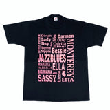 (T-SHIRT) DEAD STOCK NEW 1993 MADE IN USA PENNY CANDY JAZZ BLUES PRINT T-SHIRT