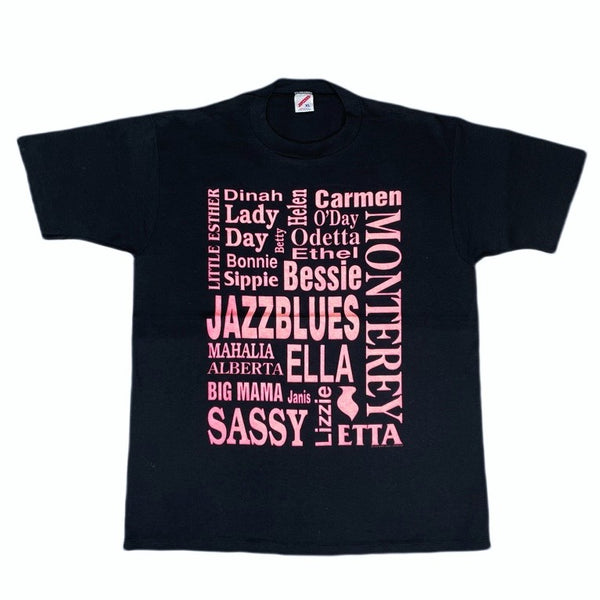 (T-SHIRT) DEAD STOCK NEW 1993 MADE IN USA PENNY CANDY JAZZ BLUES PRINT T-SHIRT