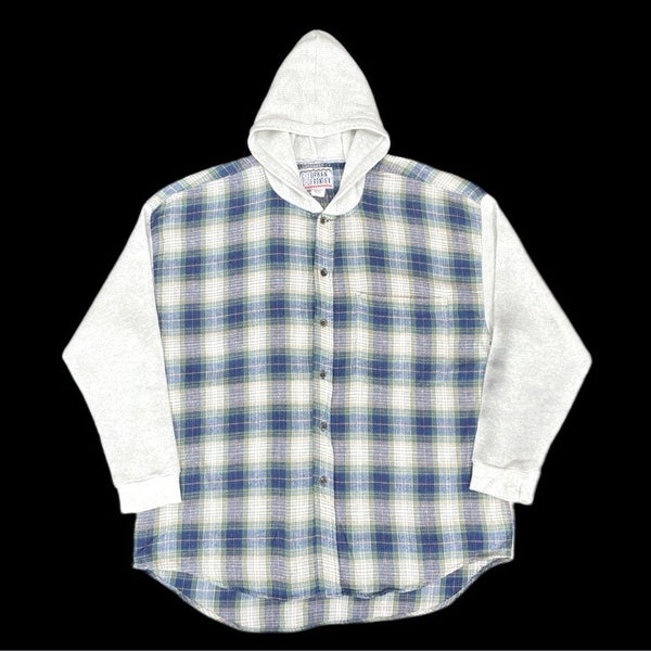 (VINTAGE) 1990'S～ URBAN FRONTIER THERMAL PANELED HOODED FLANNEL SHIRT