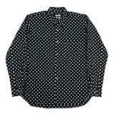 (DESIGNERS) AD2008 BLACK COMME des GARCONS POLKA DOTS PATTERN SHIRT