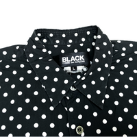 (DESIGNERS) AD2008 BLACK COMME des GARCONS POLKA DOTS PATTERN SHIRT