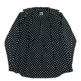 (DESIGNERS) AD2008 BLACK COMME des GARCONS POLKA DOTS PATTERN SHIRT