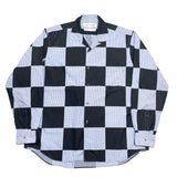 (designers) 2000'S～ MADE IN FRANCE COMME des GARCONS SHIRT PAINTED PLAID PATTERN LOOP COLLAR SHIRT