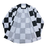 (designers) 2000'S～ MADE IN FRANCE COMME des GARCONS SHIRT PAINTED PLAID PATTERN LOOP COLLAR SHIRT