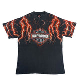 (T-SHIRT) 1990'S～ MADE IN USA HARLEY DAVIDSON THUNDER LIGHTNING DOUBLE SIDED PRINT T-SHIRT