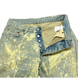 (DESIGNERS) 1998 MADE IN ITALY HELMUT LANG BLEACHED 5 POCKET DENIM PANTS