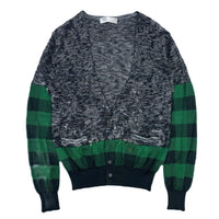 (DESIGNERS) TOGA VIRILIS BLOCK CHECKERED PANEL DESIGN CARDIGAN