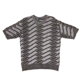 (DESIGNERS) 1990'S～ ISSEY MIYAKE BLACK TAG DIAGONALLY WEAVED COTTON LINEN SHORT SLEEVE KNIT