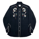 (vintage) 1960'S～ H BAR C EMBROIDERED RAYON WESTERN SHIRT