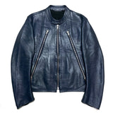 (DESIGNERS) 2007 MADE IN ITALY MAISON MARGIELA 14 KOKONOE TAG SINGLE BREASTED LEATHER BIKER JACKET