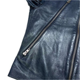 (DESIGNERS) 2007 MADE IN ITALY MAISON MARGIELA 14 KOKONOE TAG SINGLE BREASTED LEATHER BIKER JACKET