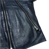 (DESIGNERS) 2007 MADE IN ITALY MAISON MARGIELA 14 KOKONOE TAG SINGLE BREASTED LEATHER BIKER JACKET