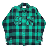 (DESIGNERS) 1999 GENERAL RESEARCH BLOCK CHECKERED LOOP COLLAR BOX SHIRT WITH PARASITE POCKET