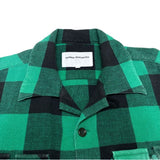 (DESIGNERS) 1999 GENERAL RESEARCH BLOCK CHECKERED LOOP COLLAR BOX SHIRT WITH PARASITE POCKET