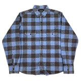 (DESIGNERS) PHENOMENON HEM DEFORMED DESIGN BLOCK CHECKERED HEAVY FLANNEL SHIRT