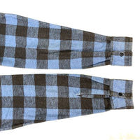 (DESIGNERS) PHENOMENON HEM DEFORMED DESIGN BLOCK CHECKERED HEAVY FLANNEL SHIRT