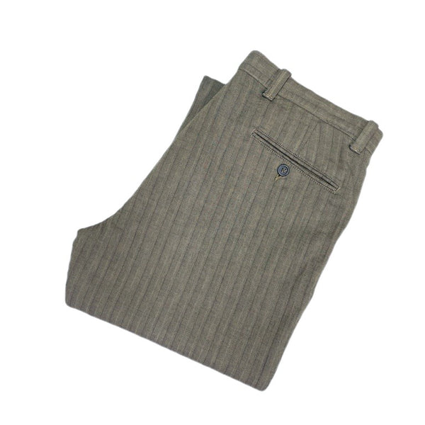 (DESIGNERS) MADE IN ITALY C.P.COMPANY STRIPED PATTERN 4 POCKET COTTON SLACKS