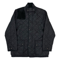 (VINTAGE) 1990'S～ POLO RALPH LAUREN LEATHER PANELED STAND UP COLLAR QUILTING JACKET WITH CHIN STRAP