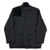 (VINTAGE) 1990'S～ POLO RALPH LAUREN LEATHER PANELED STAND UP COLLAR QUILTING JACKET WITH CHIN STRAP