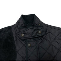 (VINTAGE) 1990'S～ POLO RALPH LAUREN LEATHER PANELED STAND UP COLLAR QUILTING JACKET WITH CHIN STRAP