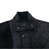 (VINTAGE) 1990'S～ POLO RALPH LAUREN LEATHER PANELED STAND UP COLLAR QUILTING JACKET WITH CHIN STRAP