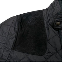 (VINTAGE) 1990'S～ POLO RALPH LAUREN LEATHER PANELED STAND UP COLLAR QUILTING JACKET WITH CHIN STRAP