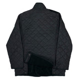 (VINTAGE) 1990'S～ POLO RALPH LAUREN LEATHER PANELED STAND UP COLLAR QUILTING JACKET WITH CHIN STRAP