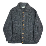 (VINTAGE) MADE IN SCOTLAND INVERALLAN GREEN TAG 3A FISHERMAN HAND KNIT CARDIGAN
