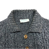 (VINTAGE) MADE IN SCOTLAND INVERALLAN GREEN TAG 3A FISHERMAN HAND KNIT CARDIGAN