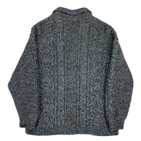 (VINTAGE) MADE IN SCOTLAND INVERALLAN GREEN TAG 3A FISHERMAN HAND KNIT CARDIGAN