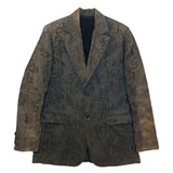 (DESIGNERS) MADE IN FRANCE LOUIS VUITTON SUPER SUNFADED TOTAL PATTERN 2 BUTTON BLAZER JACKET