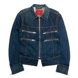 (DESIGNERS) 2000'S～ MADE IN CROATIA Levi's RED ZIP DESIGN DENIM SINGLE BREATED BIKER JACKET