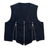 (designers) 1990'S～ MADE IN ITALY MOSCHINO JEANS ZIPPERED DESIGN BLACK DENIM VEST