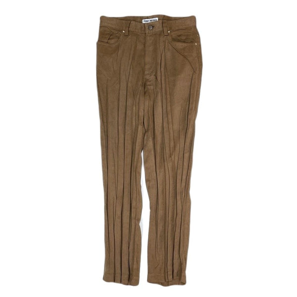 (DESIGNERS) 2000'S～ ISSEY MIYAKE WHITE TAG FAUX SUEDE PLEATED PANTS WITH STUDS