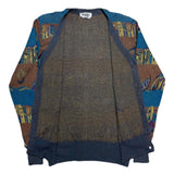 (DESIGNERS) 1990'S～ MADE IN ITALY MISSONI UOMO TOTAL PATTERN COTTON LINEN KNIT CARDIGAN WITH POCKET
