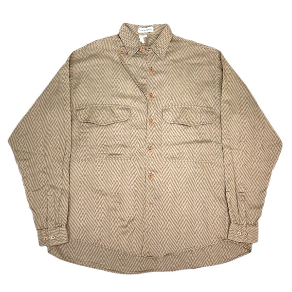 (DESIGNERS) 1980'S～ GIORGIO ARMANI FRONT DEFORMED DESIGN TOTAL PATTERN SHIRT