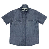 (DESIGNERS) 1990'S～ MARITHE FRANCOIS GIRBAUD INDIGO STAND UP COLLAR SHORT SLEEVE SHIRT JACKET