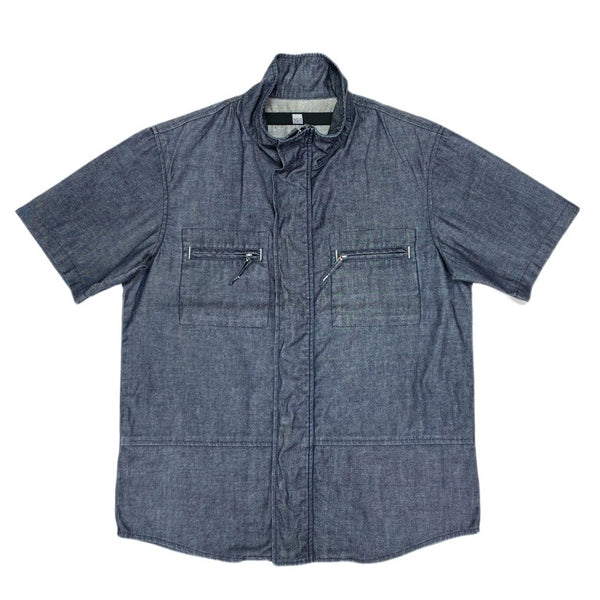 (DESIGNERS) 1990'S～ MARITHE FRANCOIS GIRBAUD INDIGO STAND UP COLLAR SHORT SLEEVE SHIRT JACKET