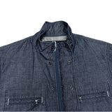 (DESIGNERS) 1990'S～ MARITHE FRANCOIS GIRBAUD INDIGO STAND UP COLLAR SHORT SLEEVE SHIRT JACKET