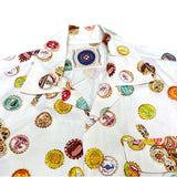 (DESIGNERS) 1990'S～ KARL HELMUT BOTTLE CAP PATTERN ALL OVER PRINT SHORT SLEEVE LOOP COLLAR BOX SHIRT