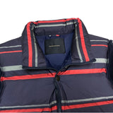 (DESIGNERS) 2000'S～ UNDERCOVERISM SLEEVE LEATHER PANELED STRIPE PATTERN DOWN JACKET
