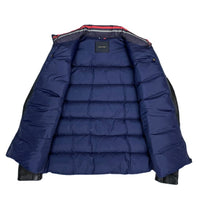 (DESIGNERS) 2000'S～ UNDERCOVERISM SLEEVE LEATHER PANELED STRIPE PATTERN DOWN JACKET